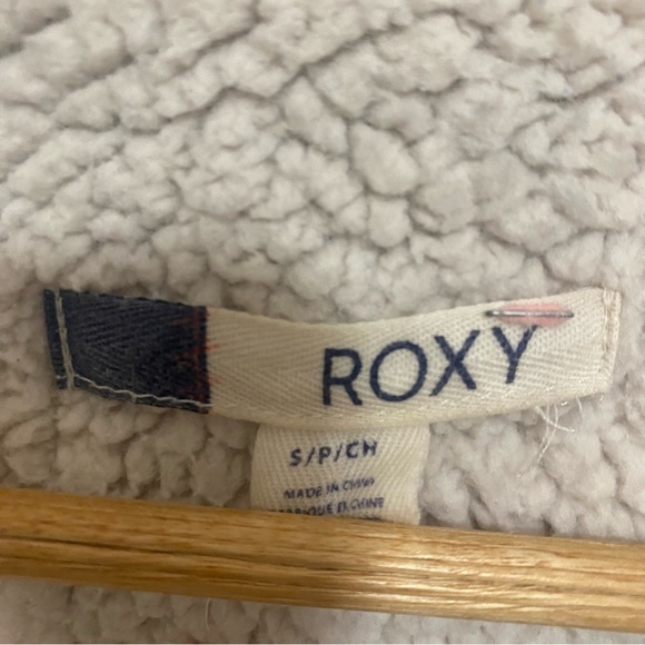 Roxy Sherpa lined gray sweatshirt hoodie Size S/P - Picture 8 of 10